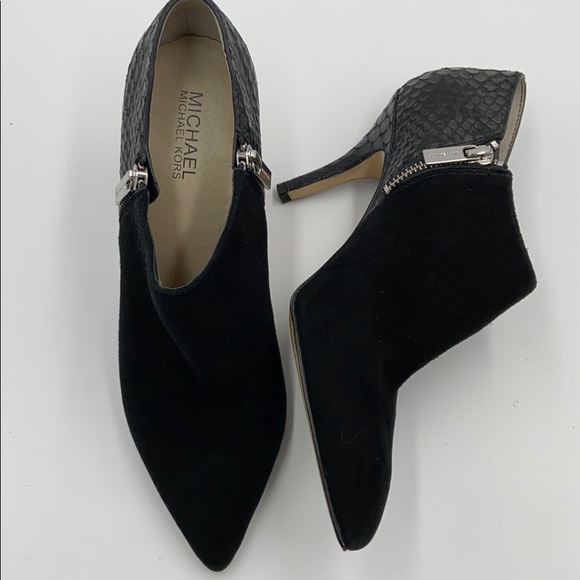 MICHAEL Michael Kors Shoes - Michael Kors suede snakeskin stiletto zip bootie 8
